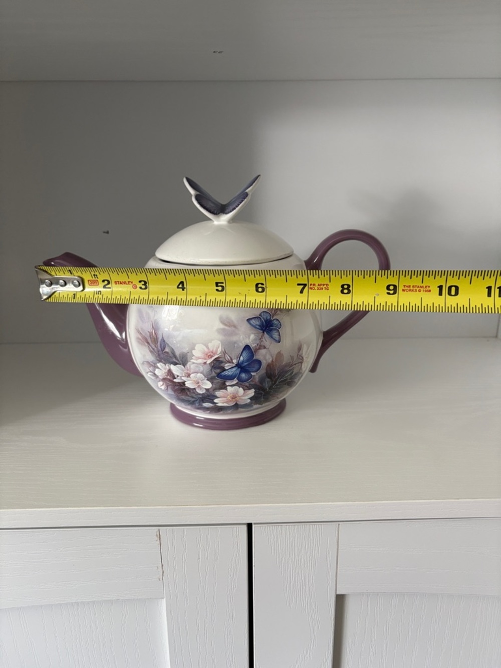 Purple and Blue Ceramic Teapot Art - Picture 7 of 8